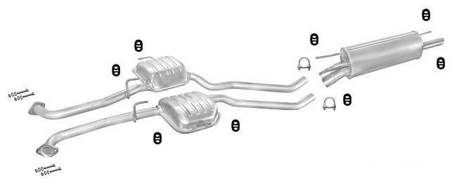 Auspuff OPEL OMEGA B 2.5 2.6 V6 Stufenheck Auspuffanlage