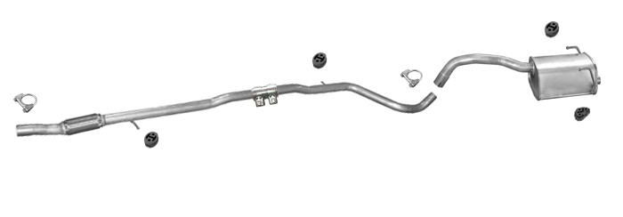 Auspuff für FIAT PANDA II (169) 1.3 D Multijet 70PS 10.2004-2005 Auspuffanlage