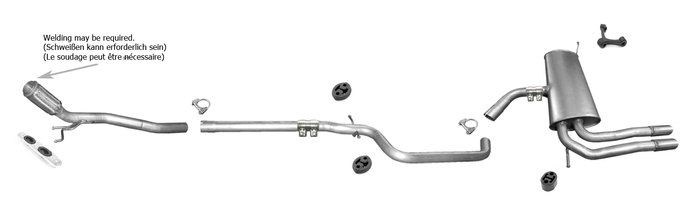 Auspuff für SEAT ALTEA XL 2.0 TDi 103 KW ab 2005 + Rohr Auspuffanlage