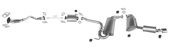 Auspuff für ALFA ROMEO GTV und SPIDER 1.8 2.0 + Rohr Auspuffanlage