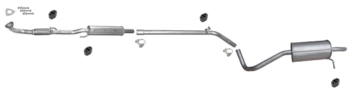 Auspuff für VW FOX 1.4 8V VSD+Rohr+ESD Auspuffanlage