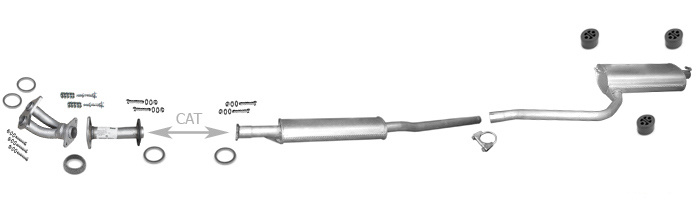 Auspuff TOYOTA AVENSIS (T22) 1.6 Stufenheck Liftback +Rohre Auspuffanlage