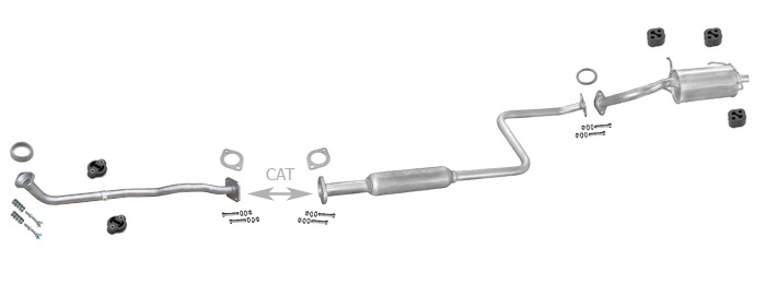 Auspuff NISSAN MICRA II (K11) 1.3 1992-1998 +Rohr Vorne Auspuffanlage
