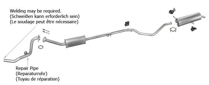 Auspuff PEUGEOT 307 SW 1.6 16V Kombi 2002-12.2003 +Rohr Auspuffanlage