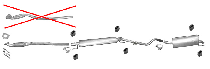Auspuff OPEL ASTRA H 1.6 105PS Kombi ab Motor: 20FB9418 +Rohr Auspuffanlage