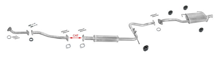 Auspuff für NISSAN SUNNY III (N14) 1.4 Schrägheck 5 Türen Auspuffanlage