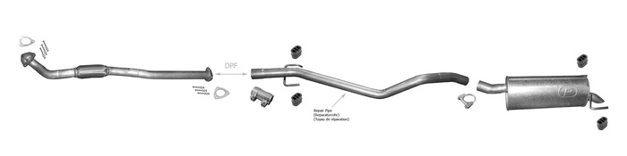 Auspuff für OPEL ASTRA H (L35, L70) 1.9 CDTi 2004-2010 Auspuffanlage