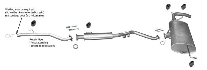 Auspuff für SUZUKI GRAND VITARA II 2.0 ab 06.2008 5-Türen +Rohr Auspuffanlage