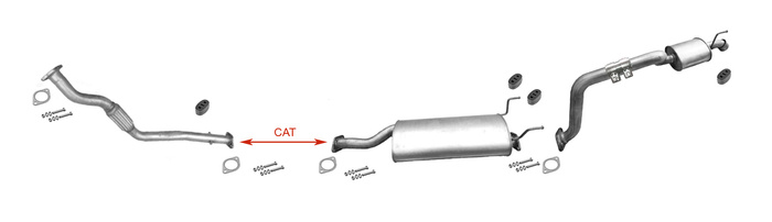 Auspuff für SSANGYONG REXTON 2.7D 4x4 ab 05.2006 +Rohr Auspuffanlage