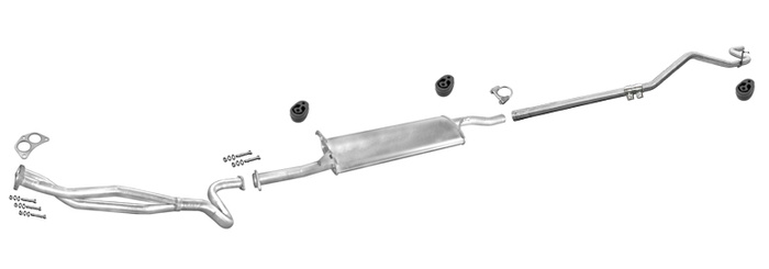 Auspuff für FORD TRANSIT 2.5 D DI Motor-D25P LWB ohne KAT 91-94 Auspuffanlage