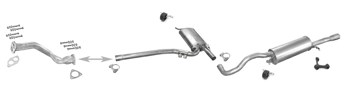 Auspuff AUDI A4 (B5) 1.6 Stufenheck / Kombi Avant Auspuffanlage
