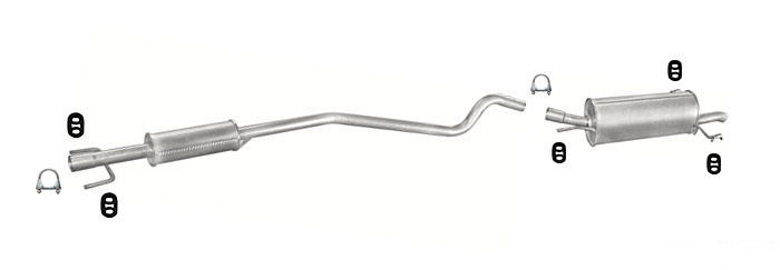 Auspuff OPEL ASTRA G 1.2 16V CC Schrägheck Auspuffanlage