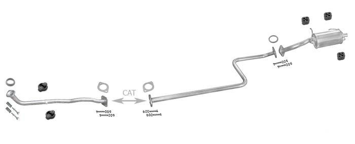 Auspuff NISSAN MICRA II (K11) 1.0 1.3 1992-2000 +Rohr Vorne Auspuffanlage