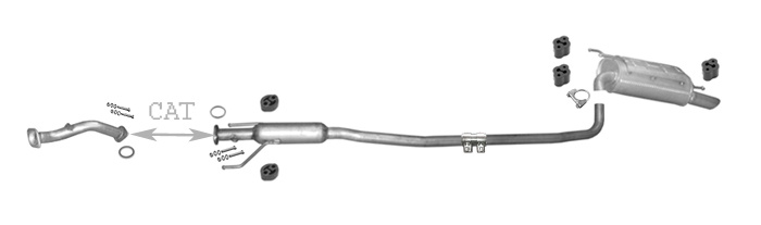 Auspuff für SUZUKI LIANA 1.6 4X4 KOMBI und STUFENHECK + Rohr Auspuffanlage