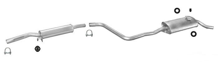 Auspuff VW POLO (86C) 1.0 1.3 Schrägheck Coupe 1984-1990 Auspuffanlage