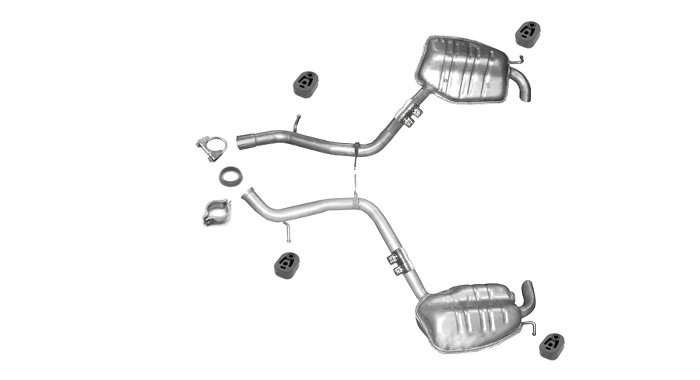 Auspuff MERCEDES (W211 S211) E200 E240 E320 E500 E500T auch 4-Matic 2xESD