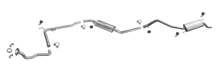 Auspuff VW T4 TRANSPORTER IV 1.9 D 2.4 D 2.0 LWB-Lang 90-95 +Rohr +Hosenrohr