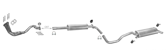 Auspuff SEAT IBIZA II (6K) 1.0 1.3 1.4 1.6 1993-1996 +Rohr Auspuffanlage