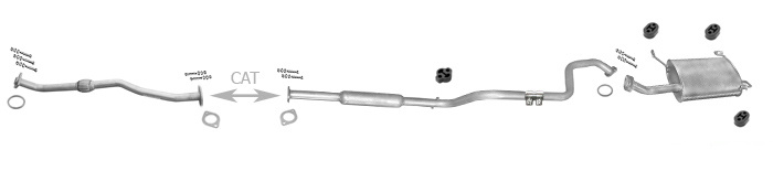 Auspuff NISSAN PRIMERA (P11) 1.6 90/99PS 1996-2002 +Rohr Auspuffanlage