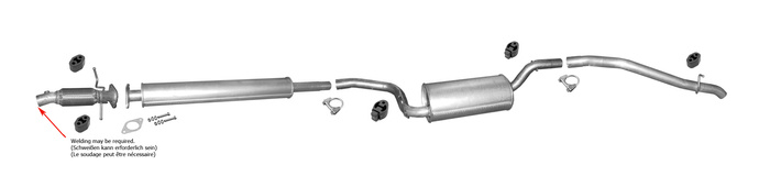 Auspuff für VOLVO C30 1.8 S40 II V50 1.8 2.0 +Reparaturrohr Auspuffanlage