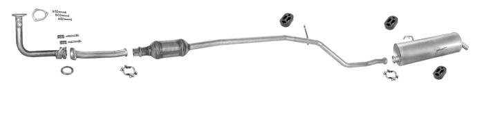 Auspuff + Katalysator + Rohr für PEUGEOT 206 1.1 Fließheck Auspuffanlage