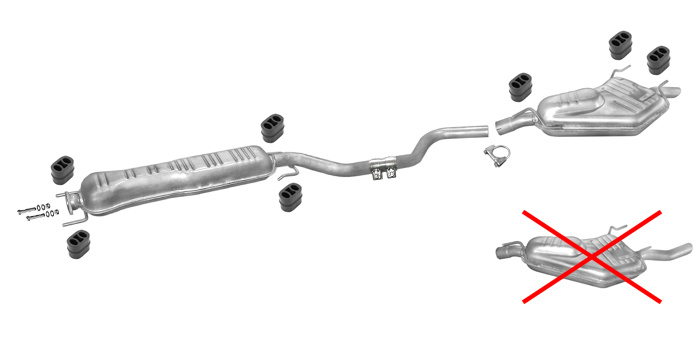 Auspuff SAAB 9-5 I 2.0 2.3 T Turbo auch AERO 1997-2010 Auspuffanlage