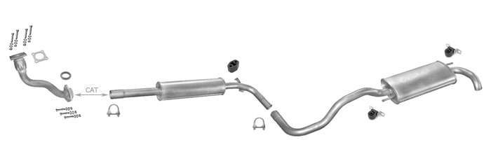 Auspuff SEAT IBIZA II (6K) 1.9 D 64PS 07.1996-1997 Auspuffanlage