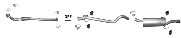 Auspuff für OPEL ASTRA H auch GTC 1.9 CDTi mit DPF + Rohr Vorne Auspuffanlage