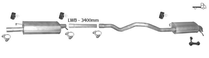 Auspuff VW T5 TRANSPORTER V 2.0 PRITSCHE LWB-Lang 2003-2009 Auspuffanlage
