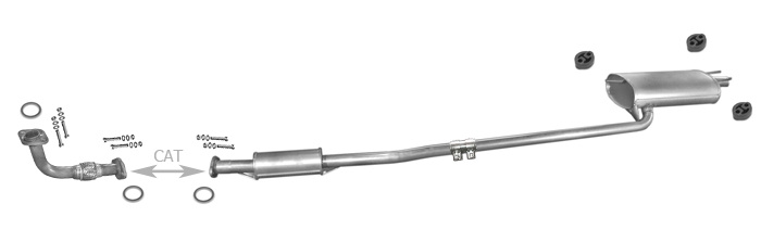 Auspuff TOYOTA CARINA E 1.6 & 1.6 GLI 107/116PS nür 1995 Auspuffanlage