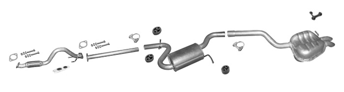 Auspuff für VW GOLF V VI JETTA A5 1.4 TSi +rohr Auspuffanlage