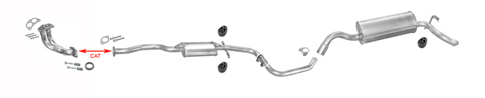 Auspuff FORD ESCORT 1.4 Cabrio Schrägheck 1995-2001 +Rohr Auspuffanlage