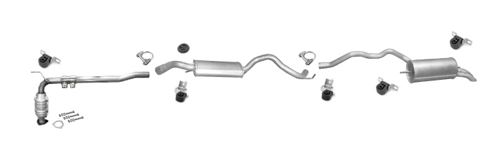 Auspuff für VW T4 TRANSPORTER IV 2.4 D 2.5 TDi SYNCRO SWB Mit CAT Auspuffanlage