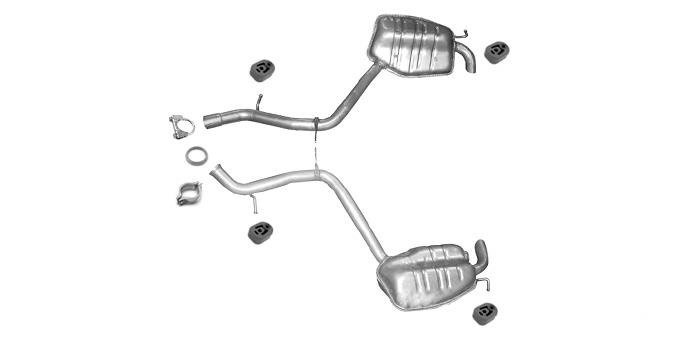 Auspuff MERCEDES E-KLASSE (W211) E400 E420 CDI 2xESD Auspuffanlage