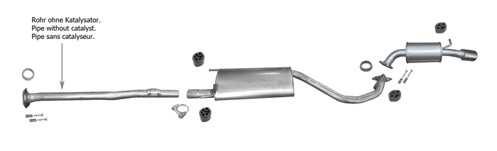 Auspuff für LEXUS RX 400H 3.3 Hybrid mit Chrom Endrohr Auspuffanlage