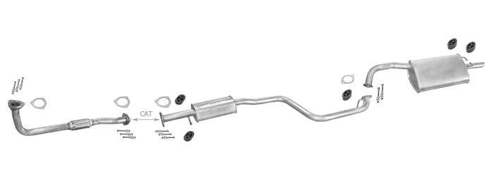 Auspuff DAEWOO LEGANZA 2.0 1997-2002 +Rohr Auspuffanlage