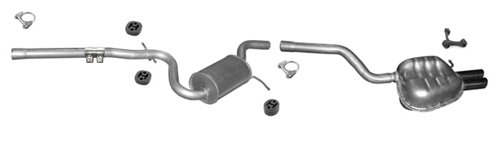 Auspuff für SKODA OCTAVIA 2.0TDi SCHRÄGHECK KOMBI 2004-2010 +Chrom Auspuffanlage