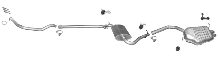 Auspuff für AUDI A4 (B6) 1.9 TDI 116 PS Stufenheck / Avant +Rohr Auspuffanlage