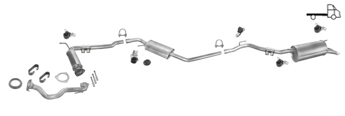 Auspuff VW T4 1.9 2.4 2.5 D TD TDI PRITSCHE LWB 96-03 +VSD +Hosenrohr