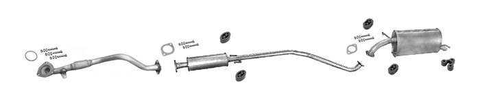 Auspuff für CHEVROLET DAEWOO KALOS AVEO 1.2 Schrägheck + Rohr Auspuffanlage