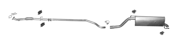 Auspuff FIAT GRANDE PUNTO 1.3 D 75PS Multijet MJTD 2005-2007 Auspuffanlage