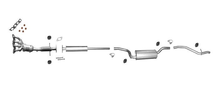 Auspuff +KAT für FORD FOCUS II 1.4 1.6 EURO4 Stufenheck/CC 04-11 Auspuffanlage