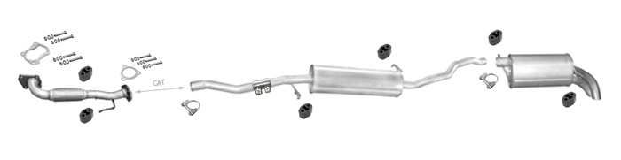 Auspuff für VW SHARAN I 1.9 TDI 90PS 2000-2010 +Rohr Auspuffanlage