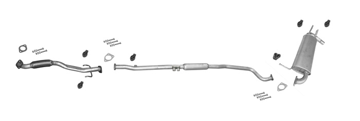 Auspuff für MITSUBISHI OUTLANDER 2.0 4WD 139PS + Rohr Auspuffanlage