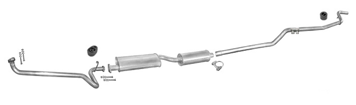 Auspuff FORD TRANSIT 2.5 D Bus/Kasten/Pritsche LWB 1988-1991 Auspuffanlage