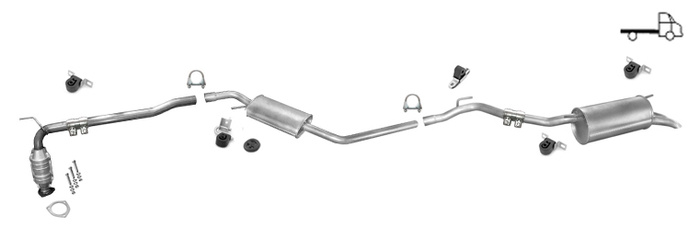 Auspuff + Katalysator für VW T4 1.9 2.4 2.5 D TD TDI PRITSCHE LWB 1996-2003