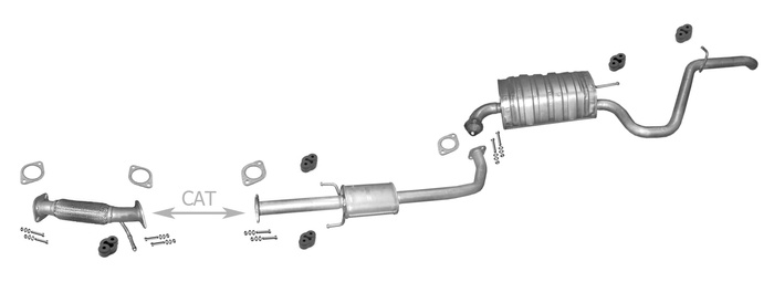 Auspuff für HYUNDAI i30 I 1.6 CRDi Kombi für ohne DPF +Rohr Auspuffanlage