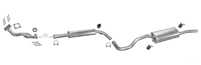 Auspuff SEAT CORDOBA 1.6 75PS 1.8 90PS 1993-1995 +Rohr Auspuffanlage