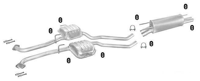 Auspuff OPEL OMEGA B 3.0 3.2 V6 Stufenheck Auspuffanlage