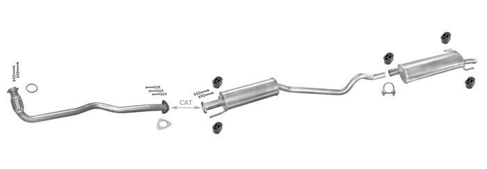 Auspuff OPEL ASTRA F 1.7 TDS CC Schrägheck 1996-1998 Auspuffanlage